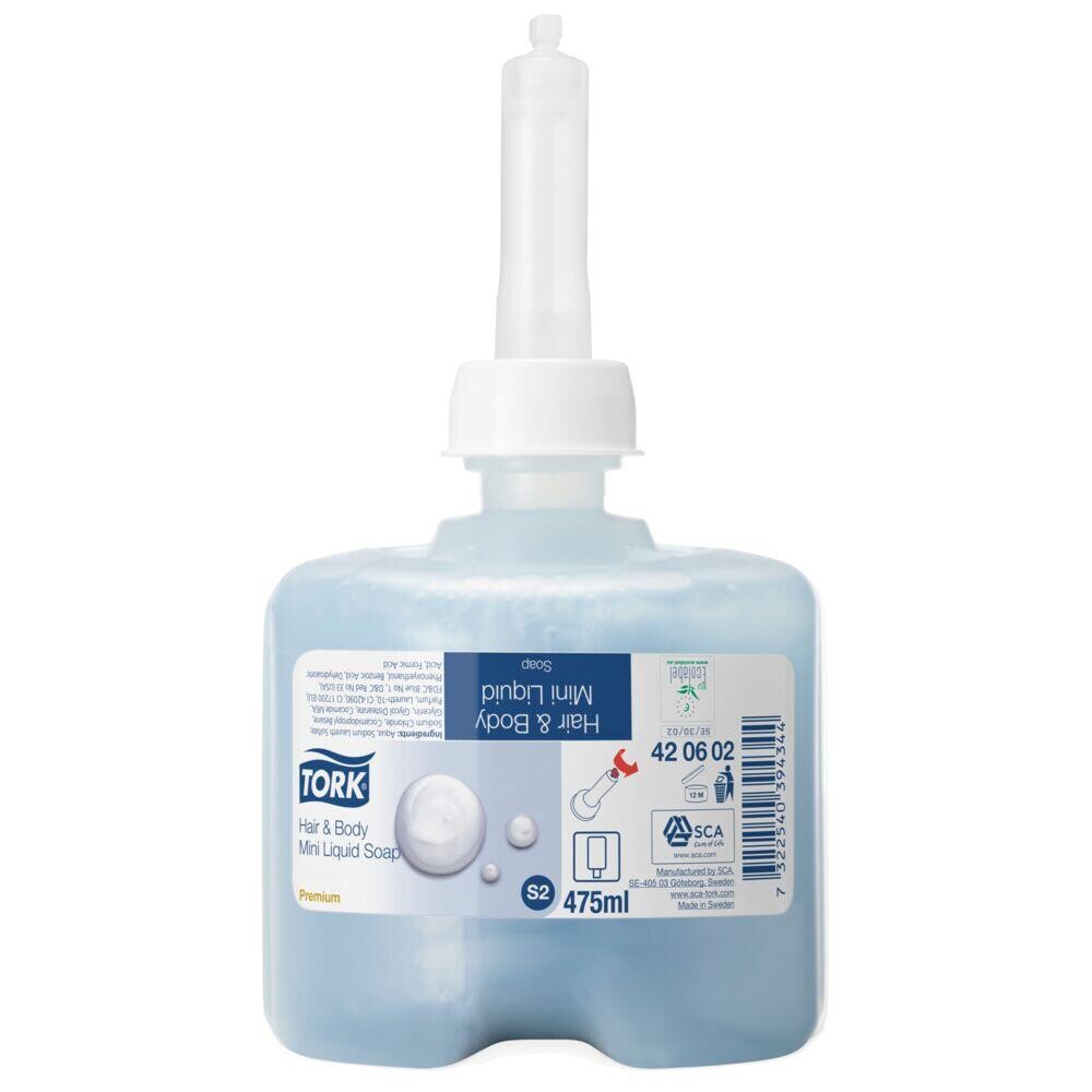 Shower Cream, Tork 420602, S2 Premium, 475 ml, med farve og parfume, mini