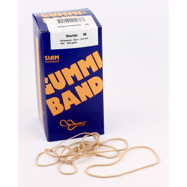 Gummibånd - Siam - 500 gram - Nr.38 - 150x3,0mm