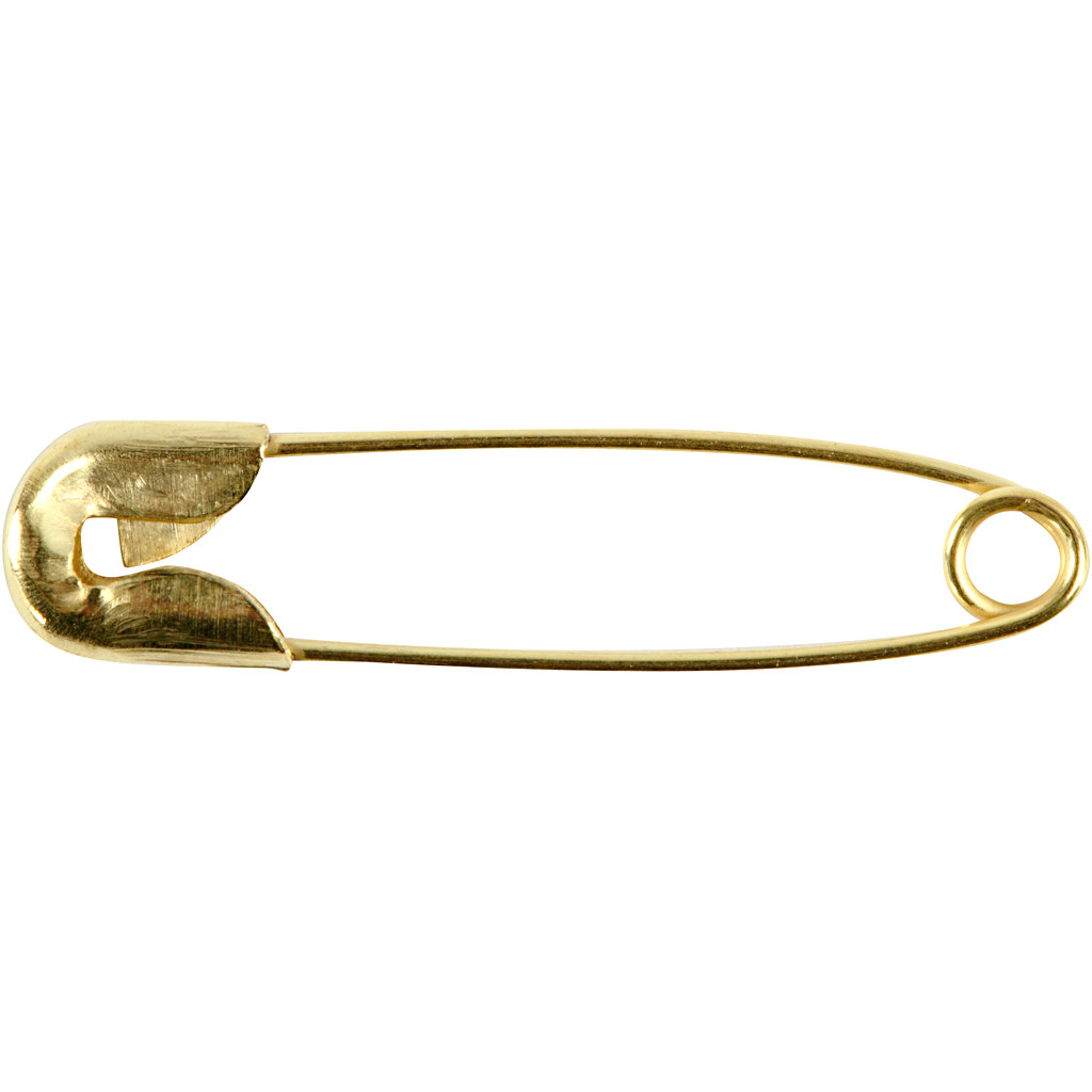 Sikkerhedsnåle længde 22 mm tykkelse 0,6 mm guld | 100 stk.