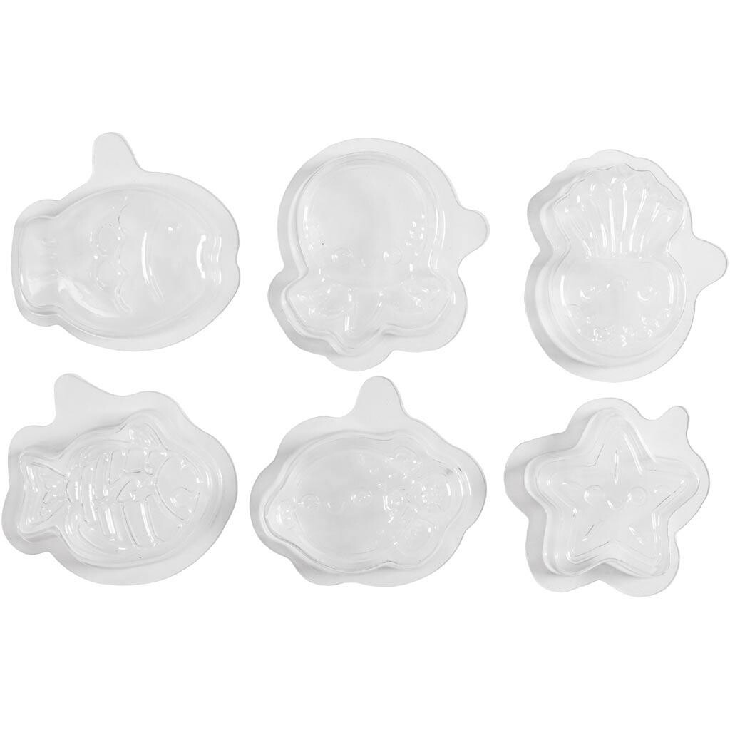Silikoneform, Havtema, H: 1.2 cm, L: 4-6 cm, 6 stk - 1 pakke