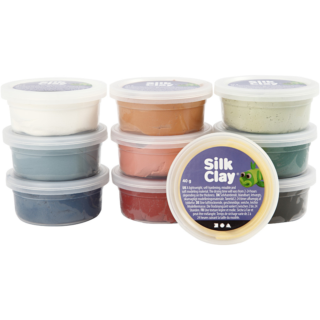 Silk Clay , ass. farver, 10x40g