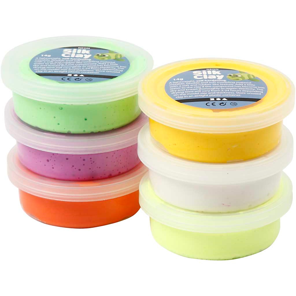 Silk Clay assorteret farver påske | 6 x 14 gram