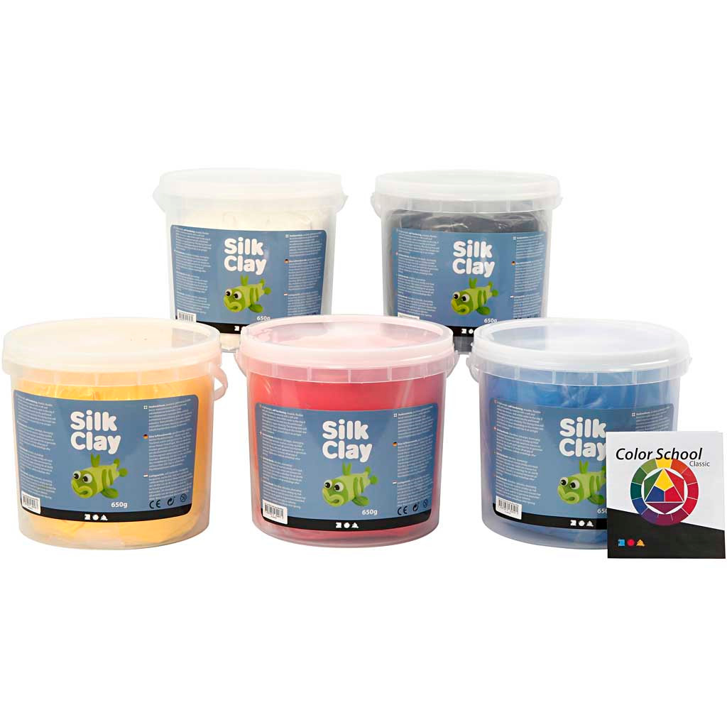 Silk Clay primærfarver | 5 x 650 gram