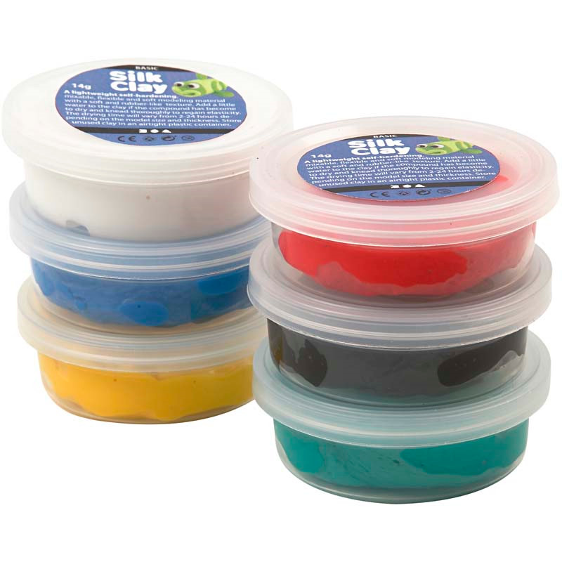 Silk Clay assorteret standard farver | 6 x 14 gram