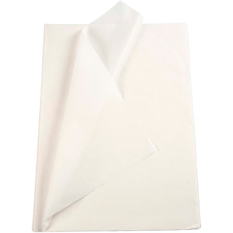 Silkepapir - Hvid - 50x70 cm - 25 ark