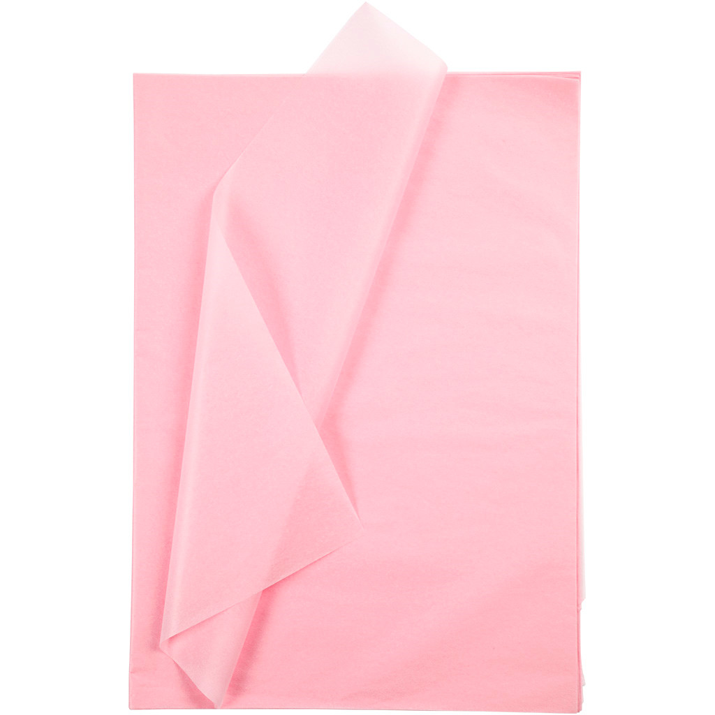 Silkepapir - 50x70cm 14g - Lys Rosa - 10 ark