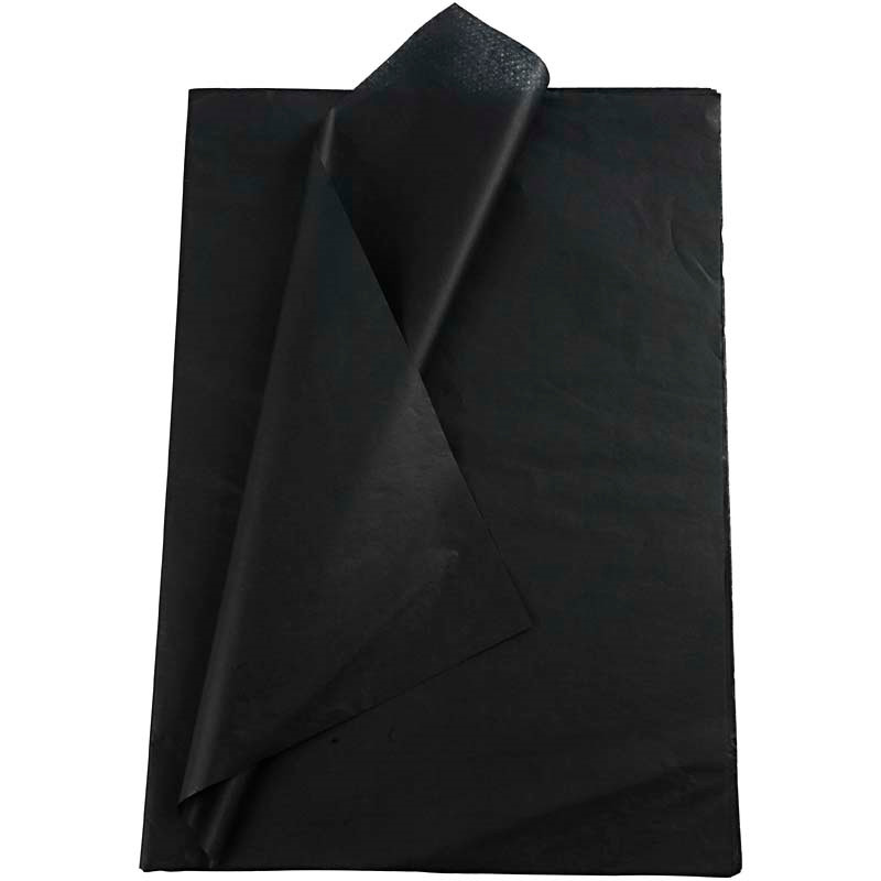 Silkepapir - Sort 50x70cm 17g - 25 ark