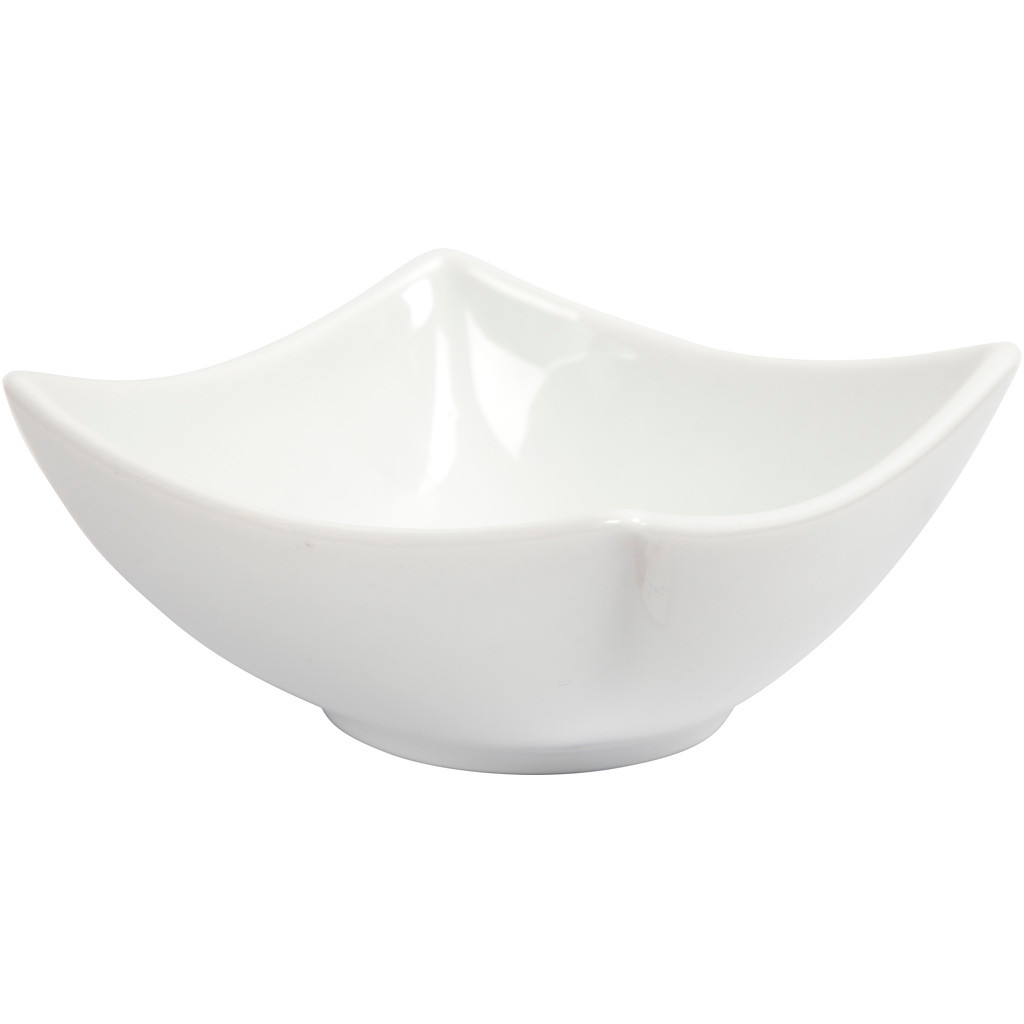 Skål, H: 4,5 cm, diam. 10 cm, hvid, 12stk.