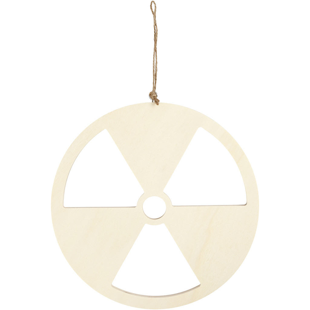 Skilt, Atomkraft nej tak, diam. 21,3 cm, tykkelse 0,9 cm, krydsfiner, 1stk.