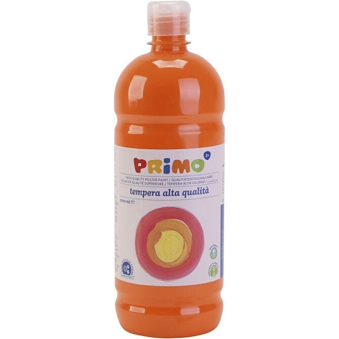 Skole temperamaling mat, orange, mat, 1000 ml