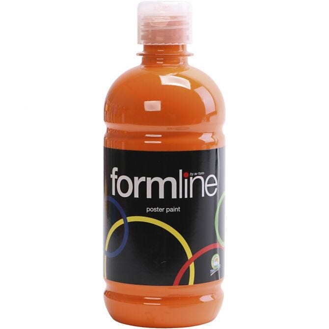 Skole temperamaling mat, orange, mat, 500 ml