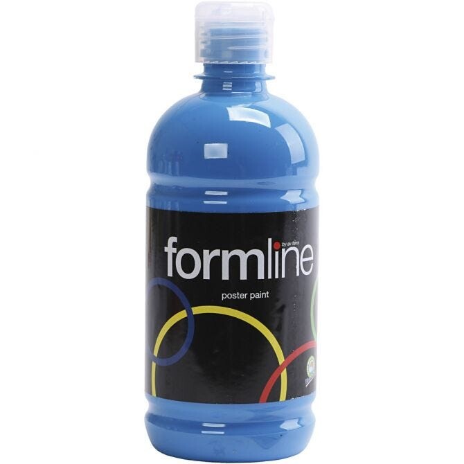 Skole temperamaling mat, primær blå, mat, 500 ml