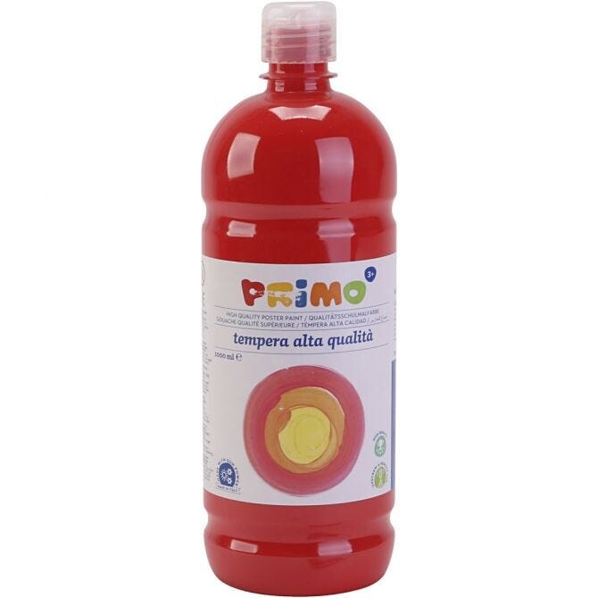 Skole temperamaling mat, rød, mat, 1000 ml