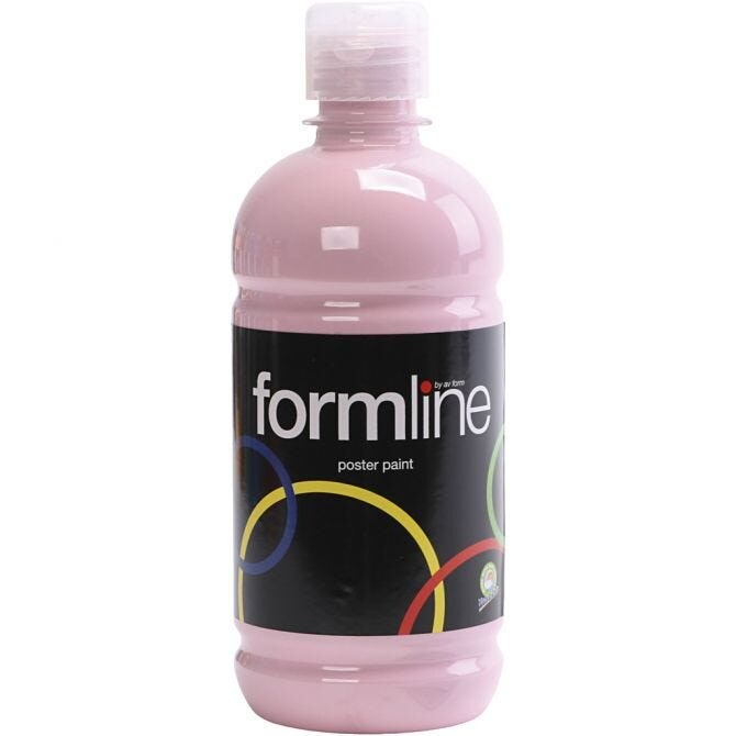 Skole temperamaling mat, rosa, mat, 500 ml