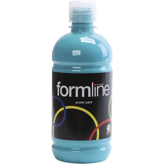 Skole temperamaling mat, turkis, mat, 500 ml