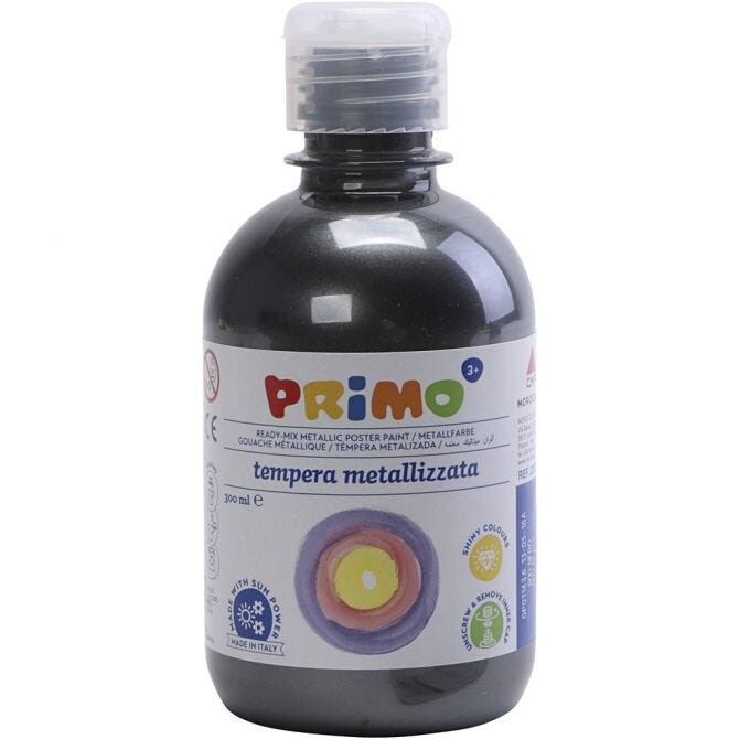 Skole temperamaling metallic, sort, 300 ml