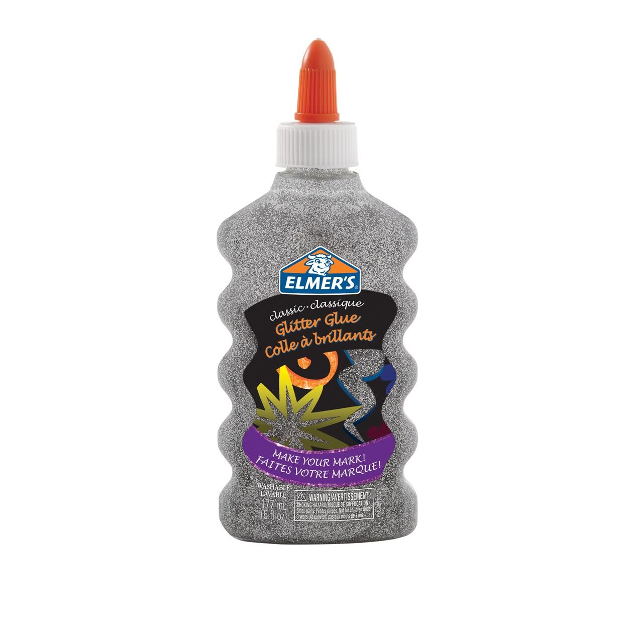Elmers glue glitter sølv 177ml