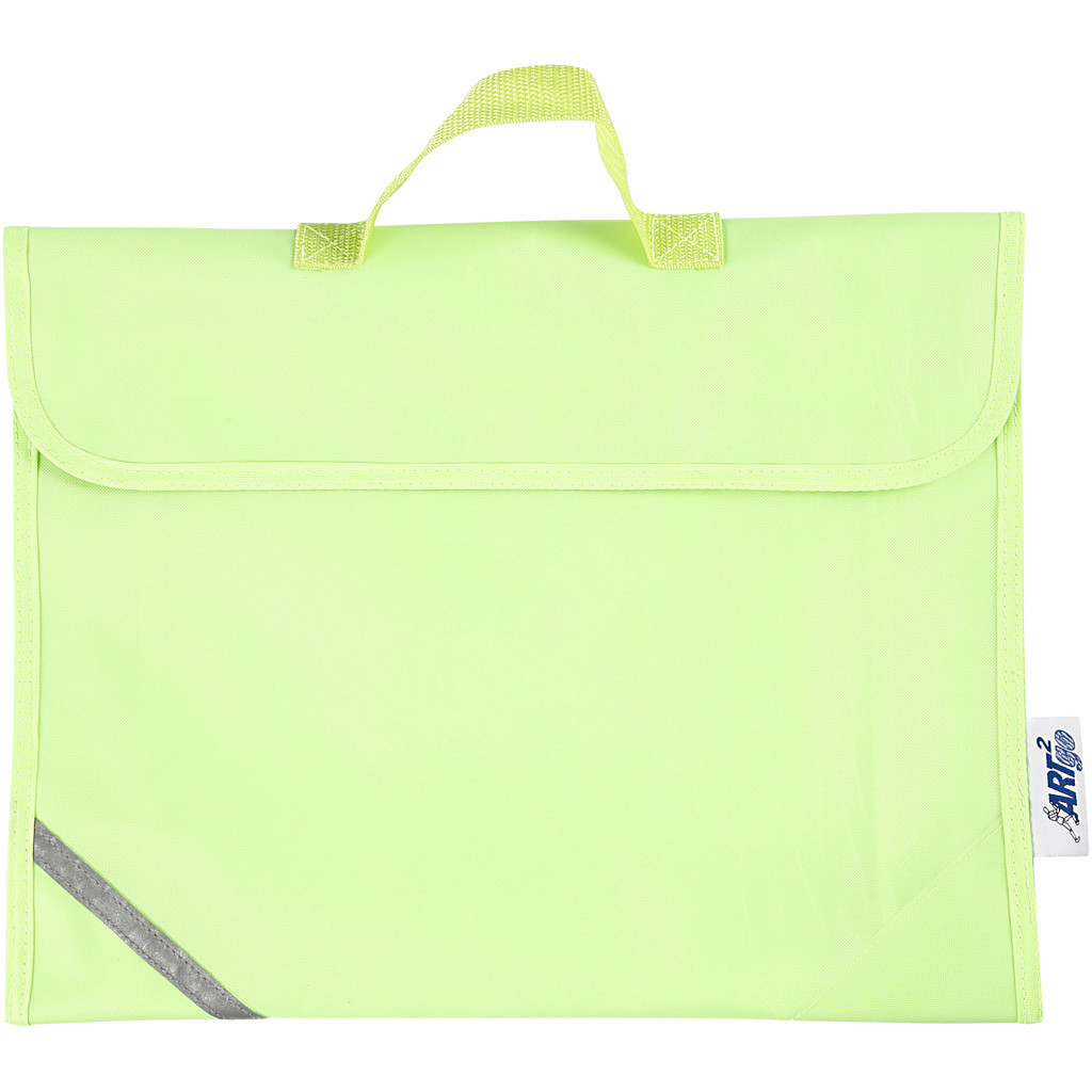 Skoletaske størrelse 36 x 29 cm dybde 9 cm | fluorescerende gul