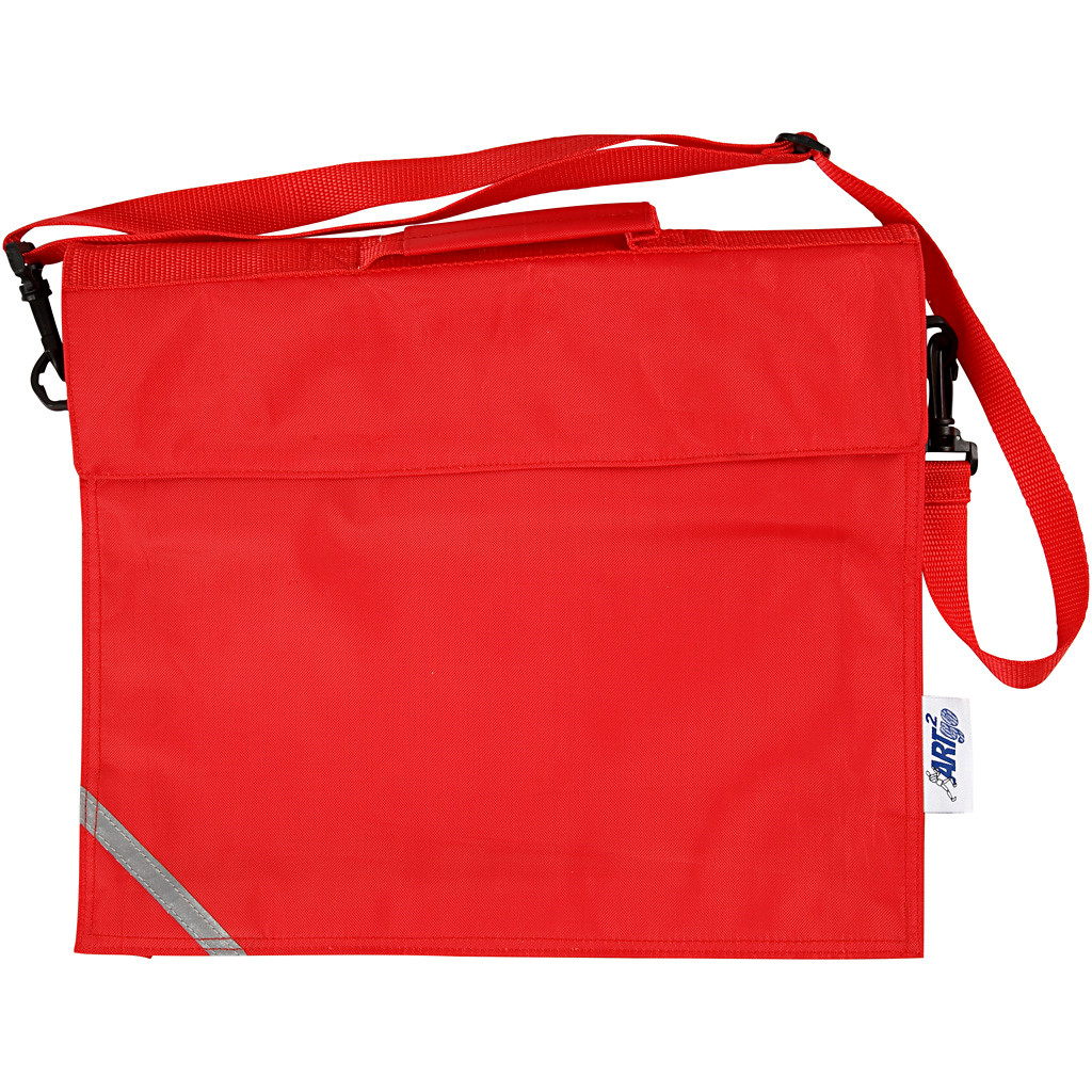Skoletaske rød 36 x 31 cm dybde 6 cm | 1 stk