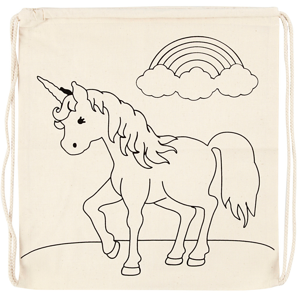 Skopose størrelse 37 x 41 cm 110 g/m2 lys natur | enhjørninger