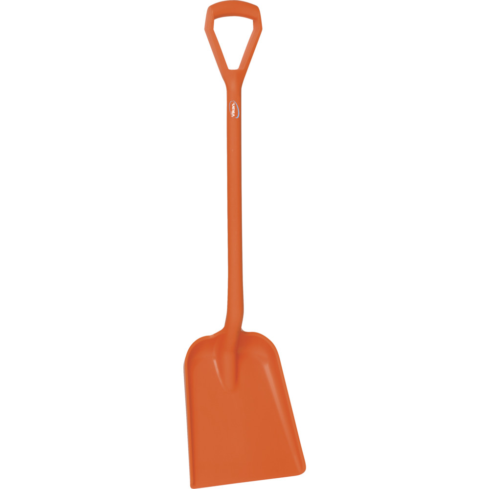 Skovl, Vikan Hygiejne, orange, kort, fladt blad