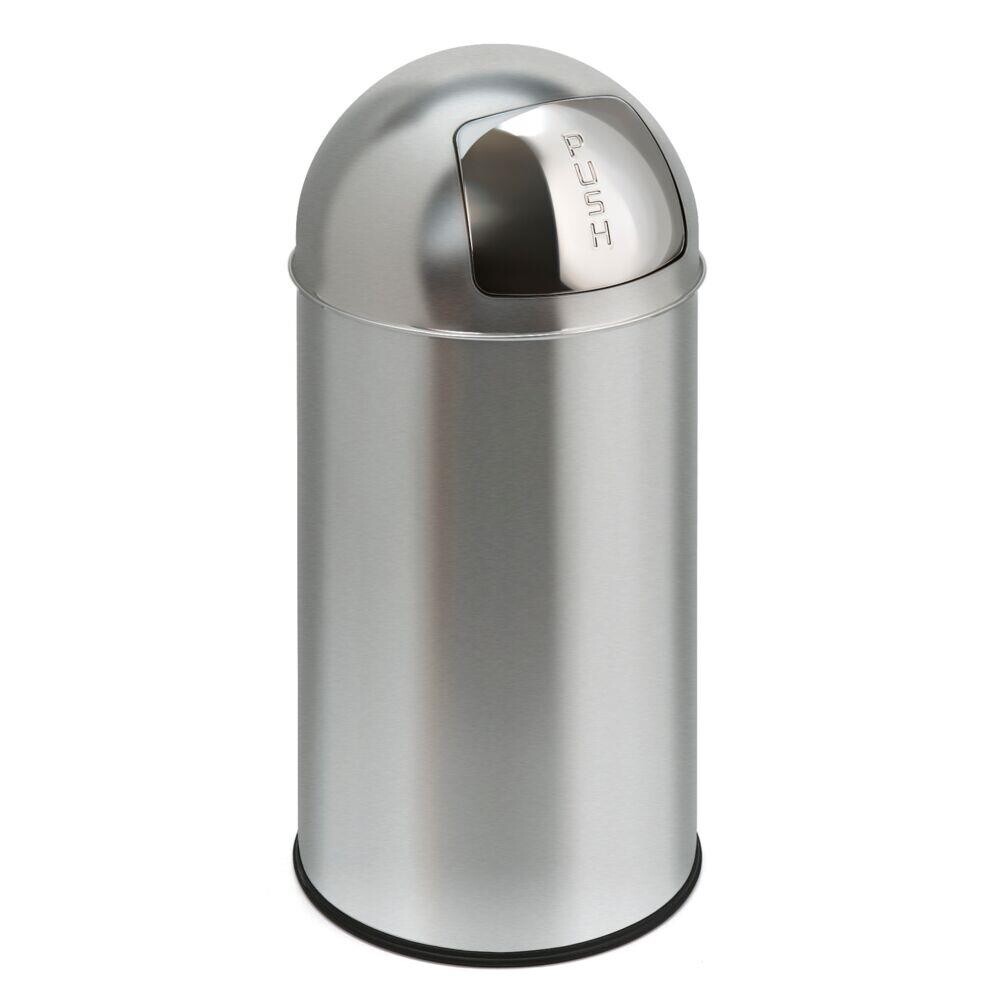 Affaldsspand - Push låg - Brandsikker - Mat rustfri stål - 40L - H74cm