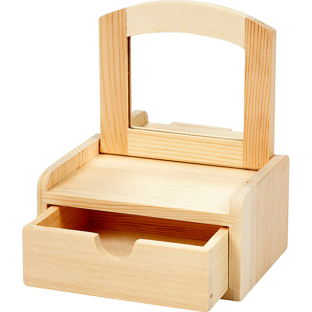 Skuffe med spejl størrelse 12 x 10 x 6,5 cm | fyr