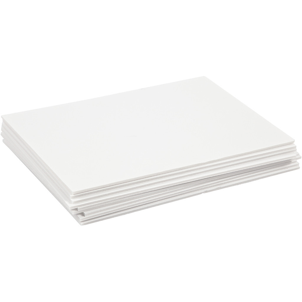 Skumkarton A4 - 210x297 mm - Hvid - 3 mm - 10 ark