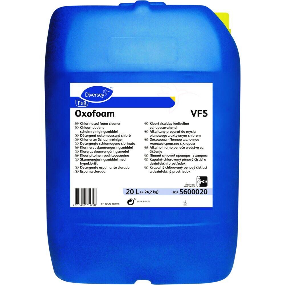 Skumrengøring - Diversey Oxofoam VF5 - Alkalisk m. klor - Uden farve og parfume - 20 L