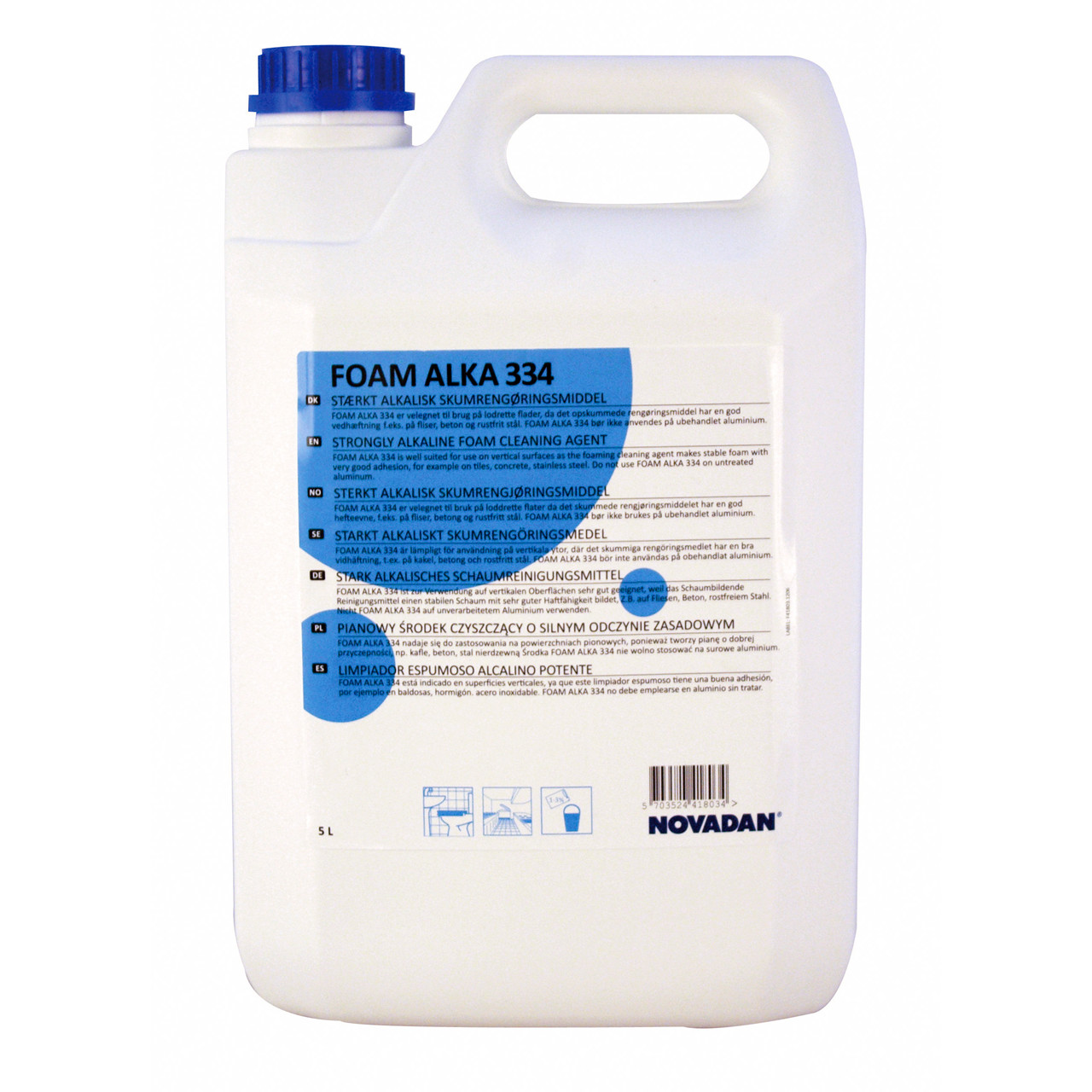 Skumrengøringsmiddel - Novadan Foam Alka 334 - 5 liter