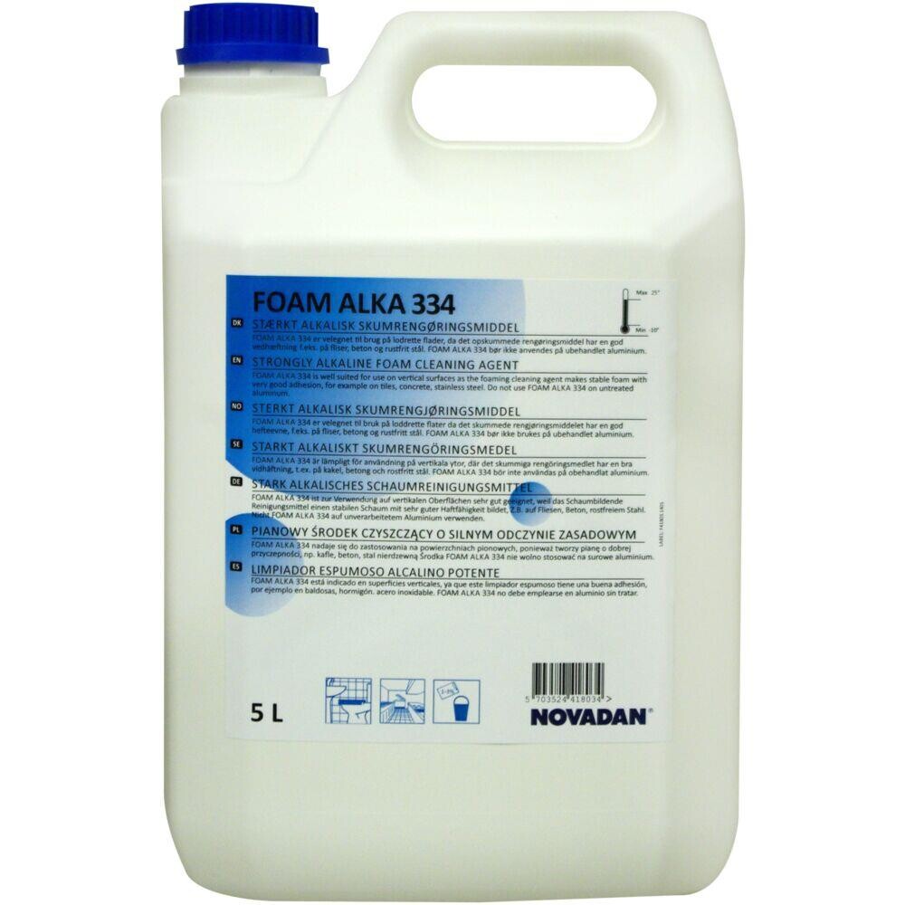 Skumrengøring - Novadan Foam Alka 334 - Alkalisk/affedtende - Uden klor, farve, parfume - 5 L - 3 stk