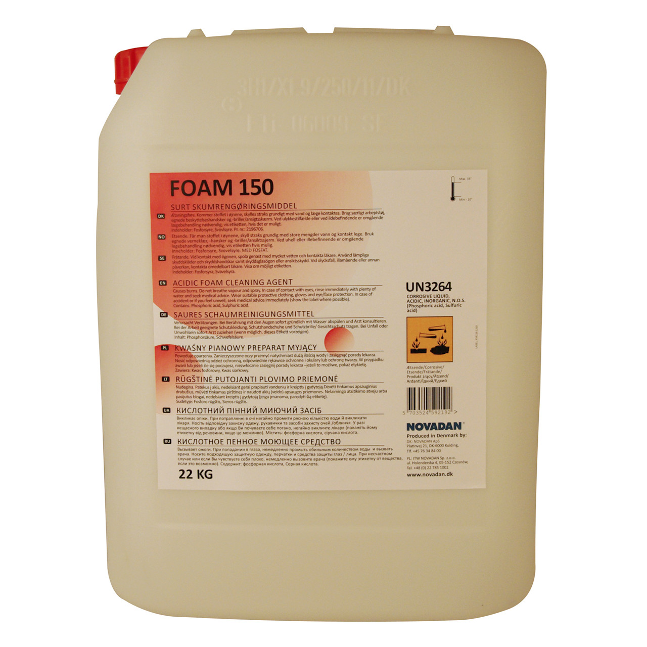 Skumrengøringsmiddel - Novadan Foam 150 Surt - 20 liter