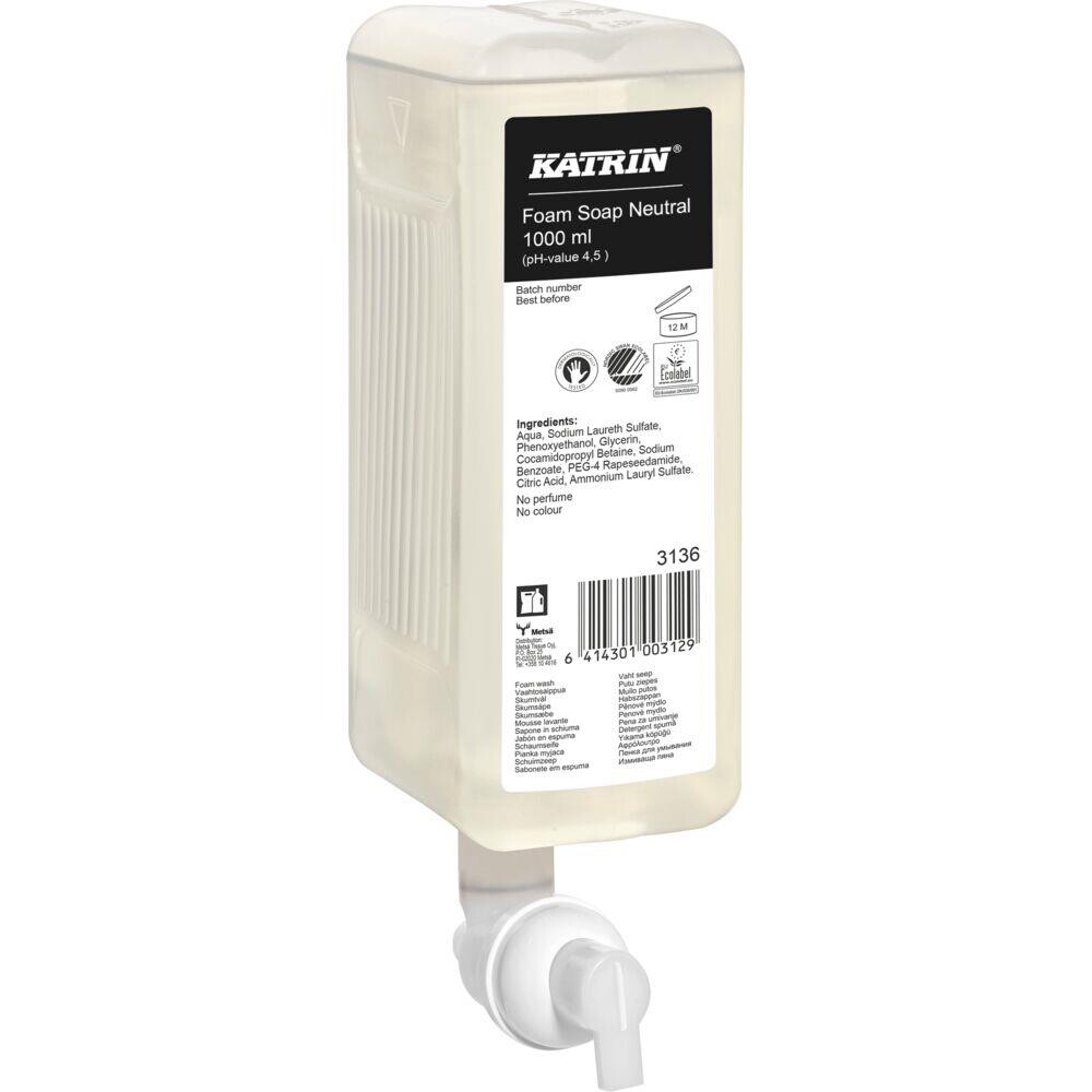 Skumsæbe, Katrin 3136, uden farve og parfume, 1000 ml - 6 stk