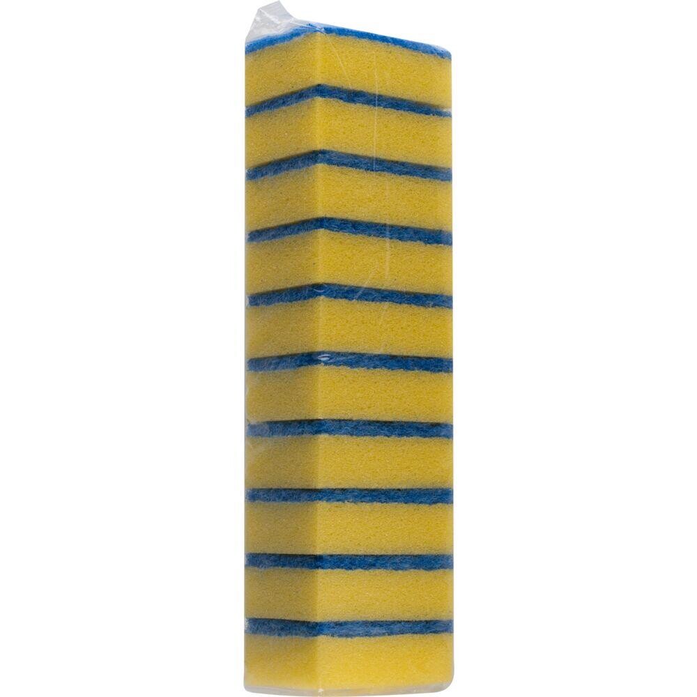 Skuresvamp, 9,1x5,6x2,8cm, blå, polyester/polyether, fin skureeffekt - 10 stk