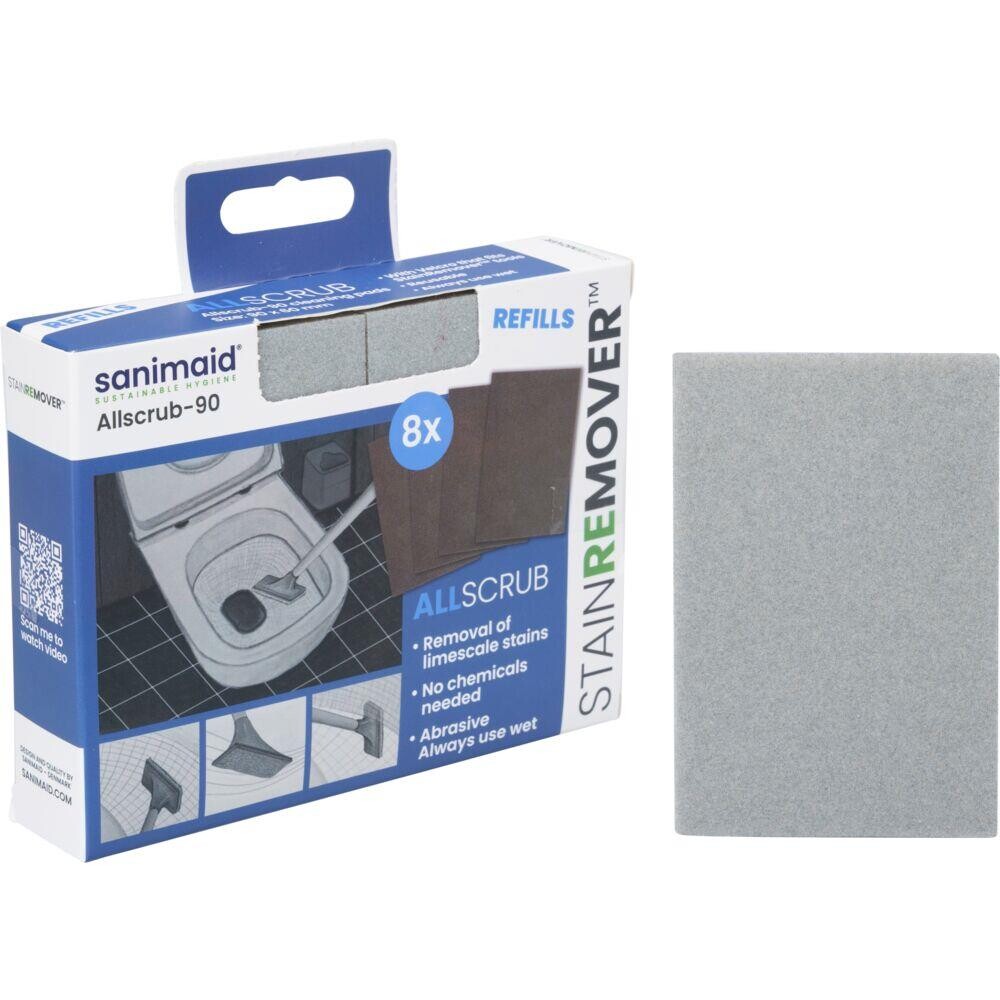 Skuresvamp ALLscrub-90, 90x60mm, grå, Karborundum - 8 stk