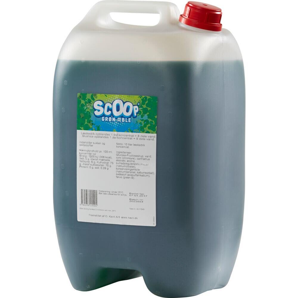 Slush Ice Saft - Scoop Grøn Æble - Uden Azofarvestoffer - 10 Liter