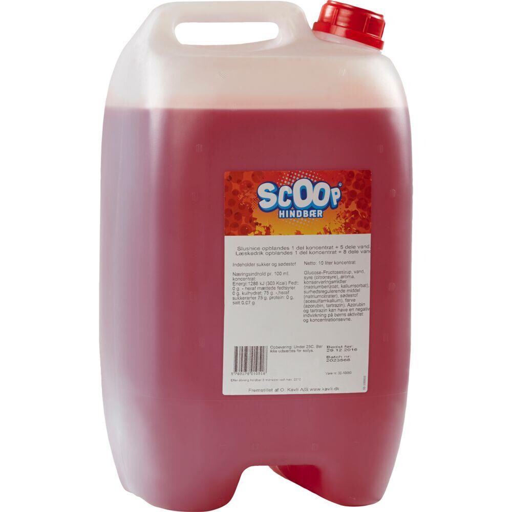 Slush Ice saft - Scoop Hindbær - Uden azofarvestoffer - 10 liter