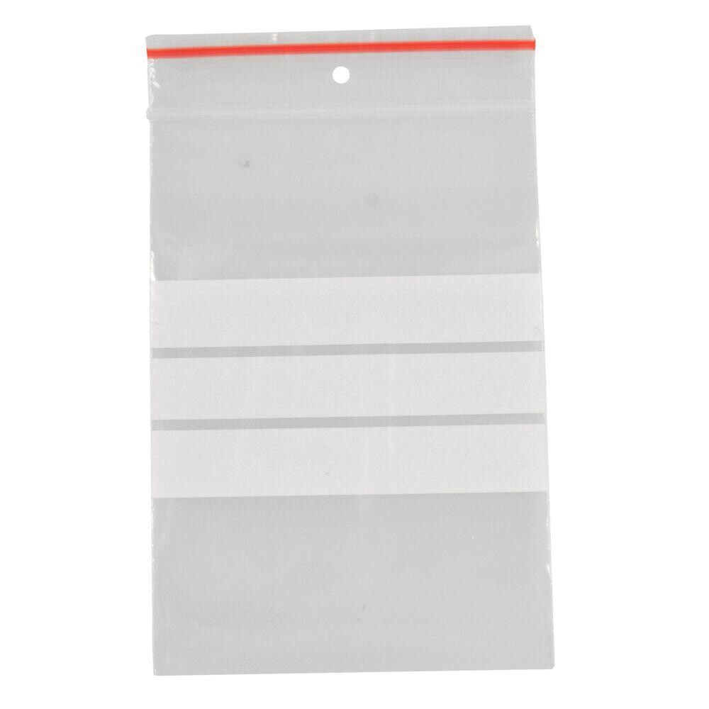 Lynlåspose - Klar LDPE Virgin 7x10cm m/Skrivefelt - 200 stk