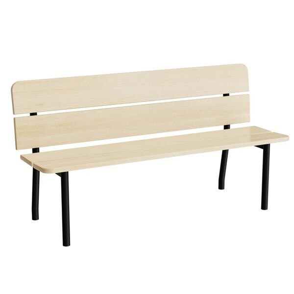 Træbænk Pausa 551, 1500 mm, birkelaminat, sort stel