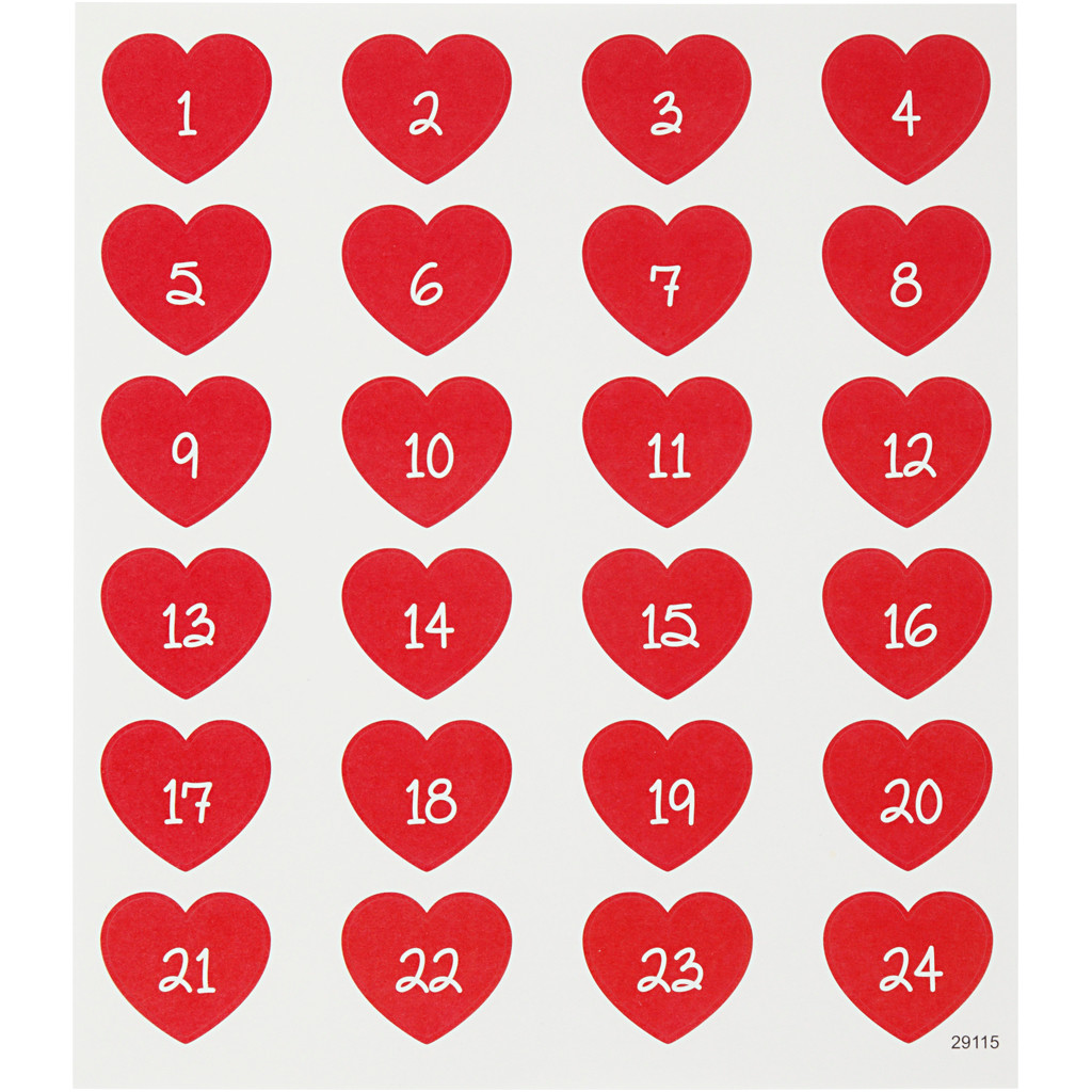 Soft stickers - Kalendertal 15x16,5cm - 24 stk