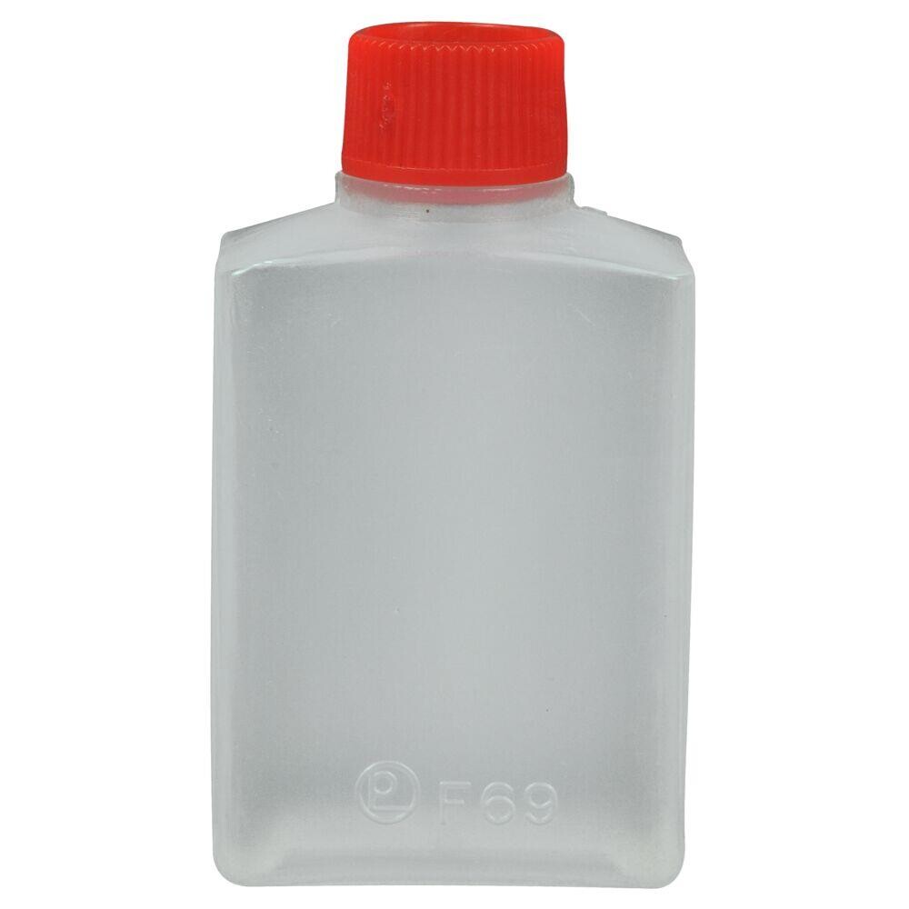 Sojabeholder - 15 ml - Klar PE m. rødt låg - 6000 stk