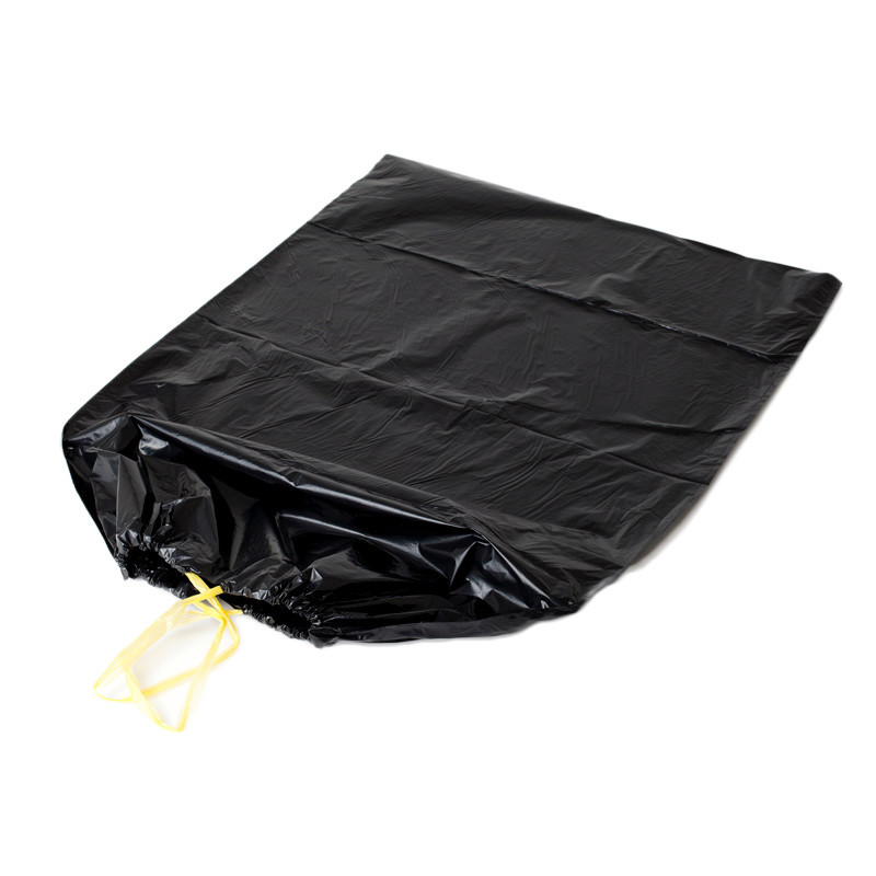 Sort Affaldssæk Luxus med snoretræk - 700 x 1100 mm - 10 ruller