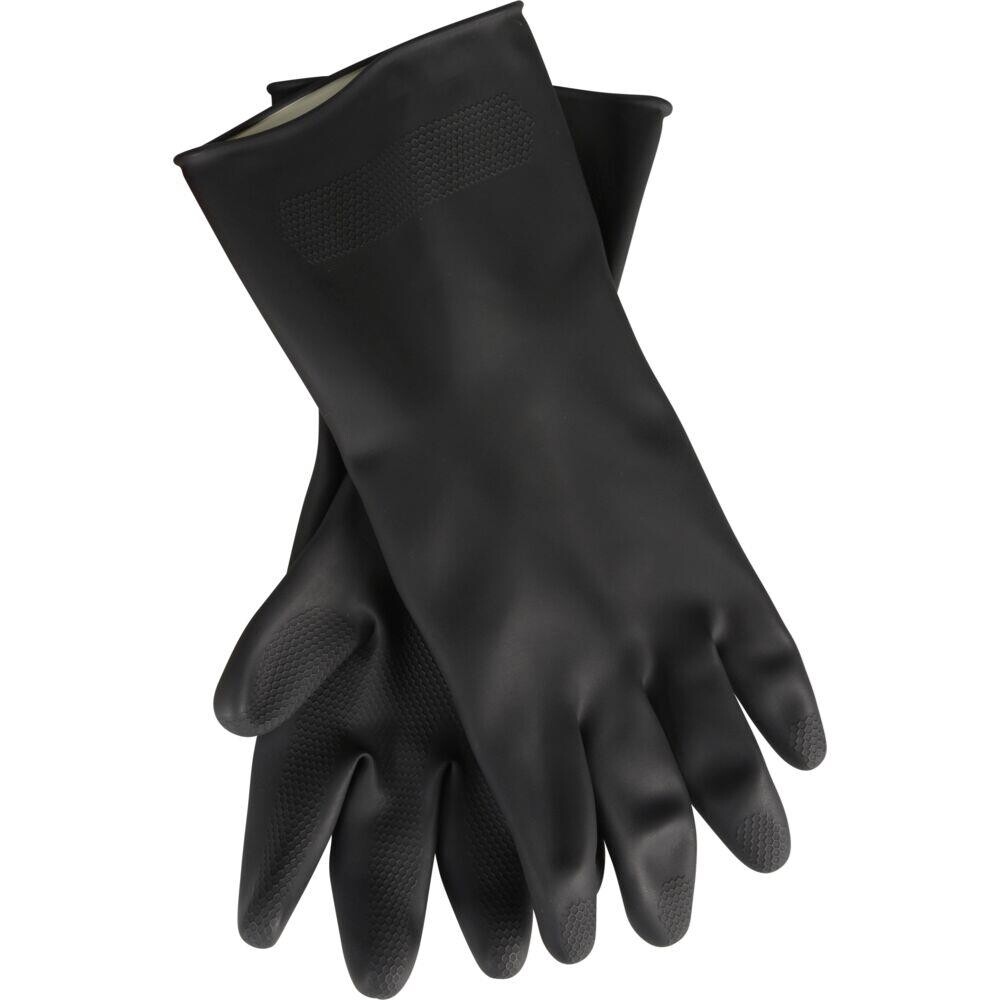 Sorte Gummihandsker XXL latex indvendig velourisering flergangs - 12 par