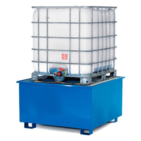Spildbakke 1 IBC-container, 1100 l, 1310 d, 1310 b, 750 h, klar