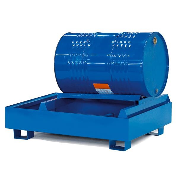 Spildbakke 1 tønder liggende, 260 l, 850 d, 1250 b, 580 h, blå