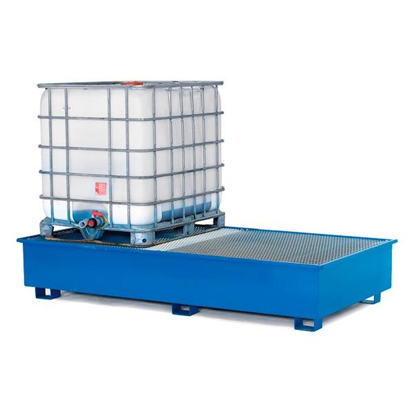 Spildbakke 2 IBC-containere, 1200 l, 1310 d, 2530 b, 450 h, klar