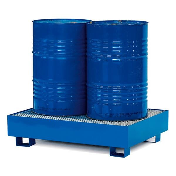 Spildbakke 2 tønder stående, 260 l, 950 d, 1250 b, 300 h, blå
