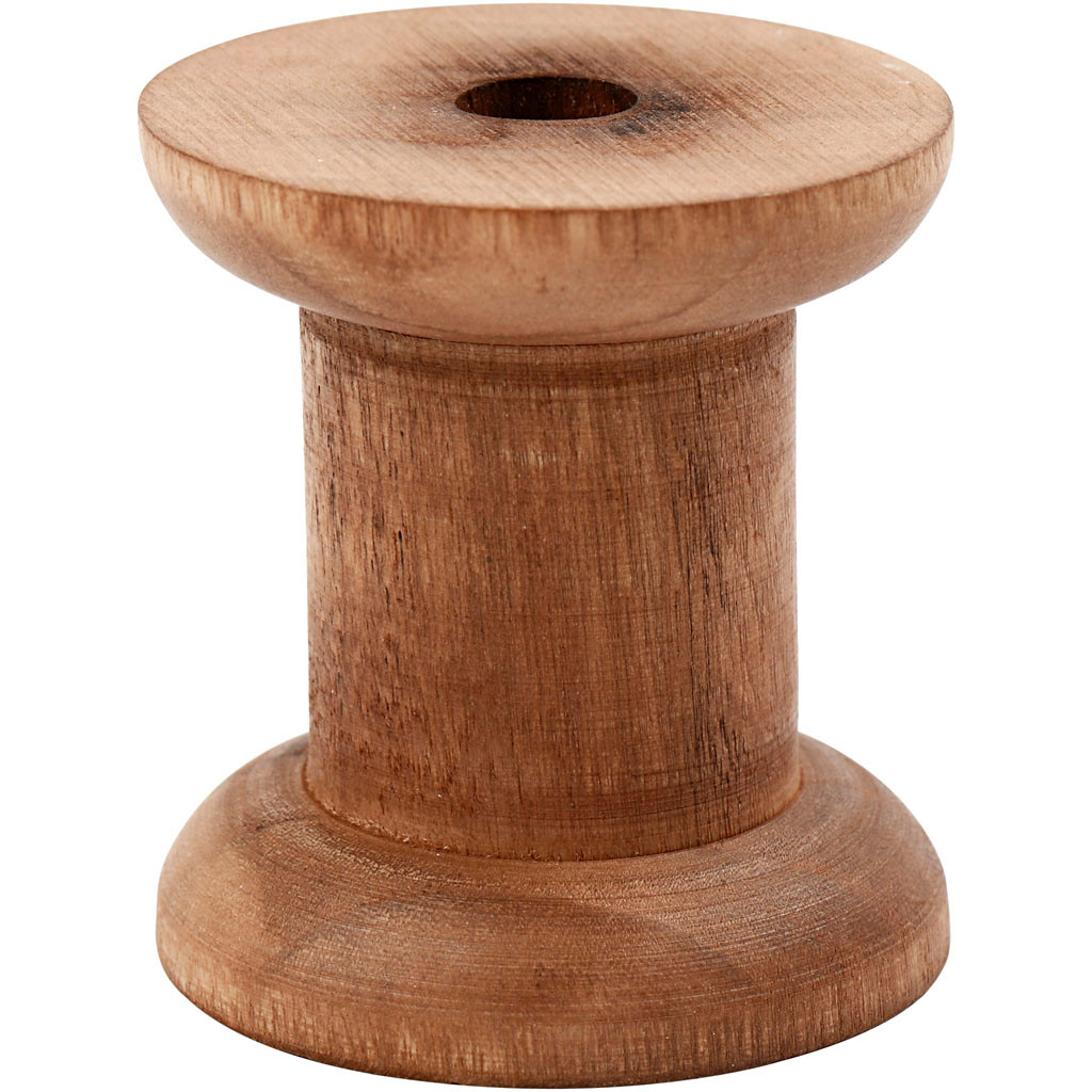 Træspole - mørkbejdset - Ø48 mm - højde 50 mm - hul Ø10 mm - 10 stk