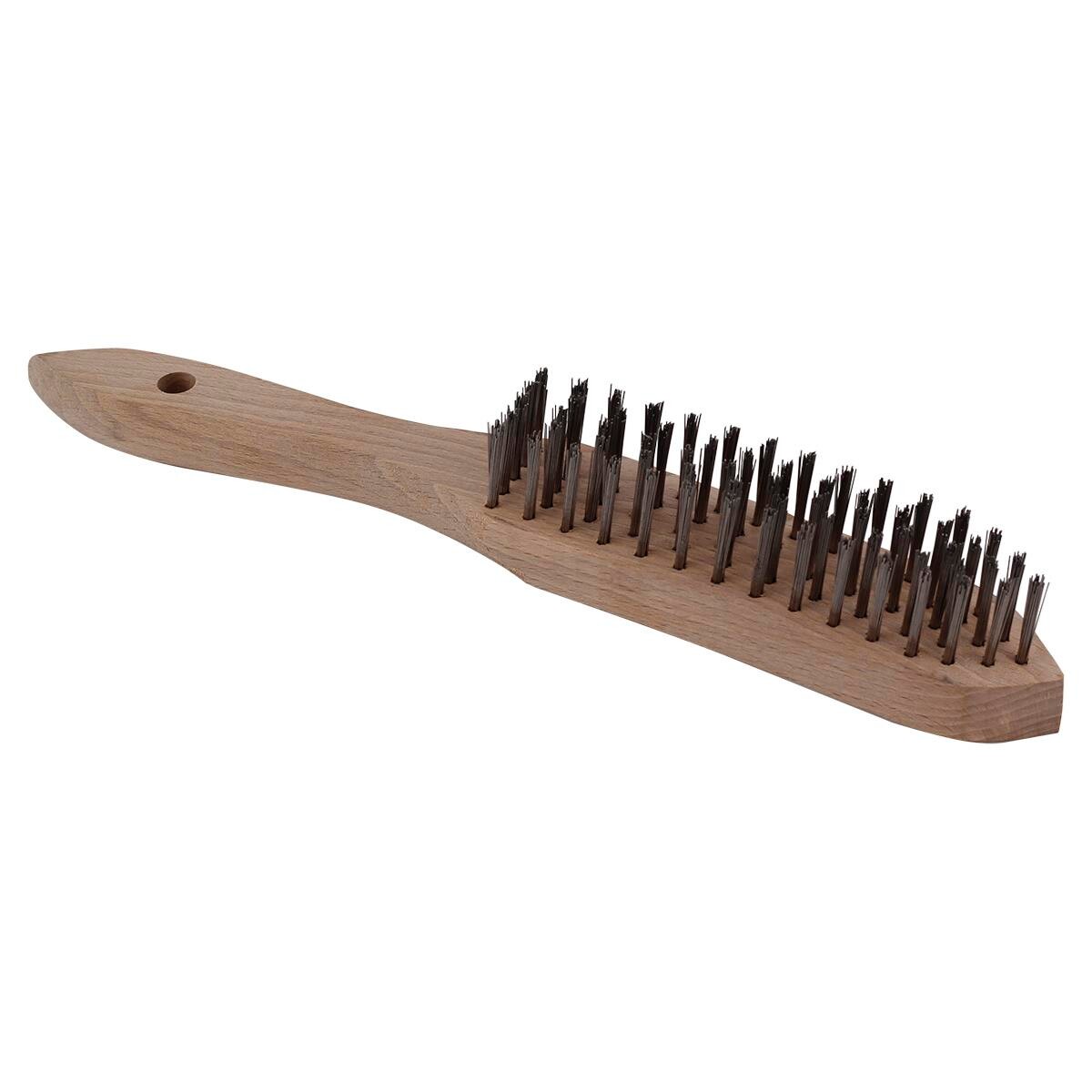 Stålbørste m. træskaft - FBK - 28 cm