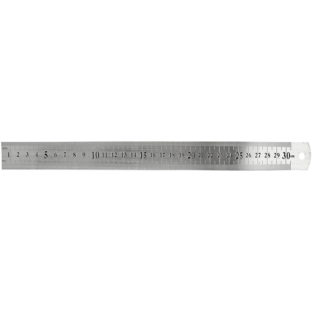 Lineal i stål | Længde 30 cm